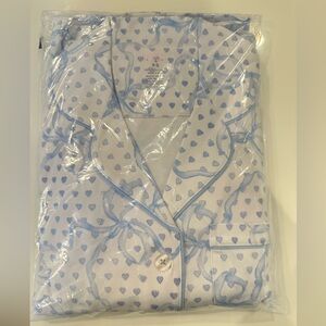 Roller Rabbit Blue x Loveshacknfancy Bow  Pajama Set Long sleeve and Pants